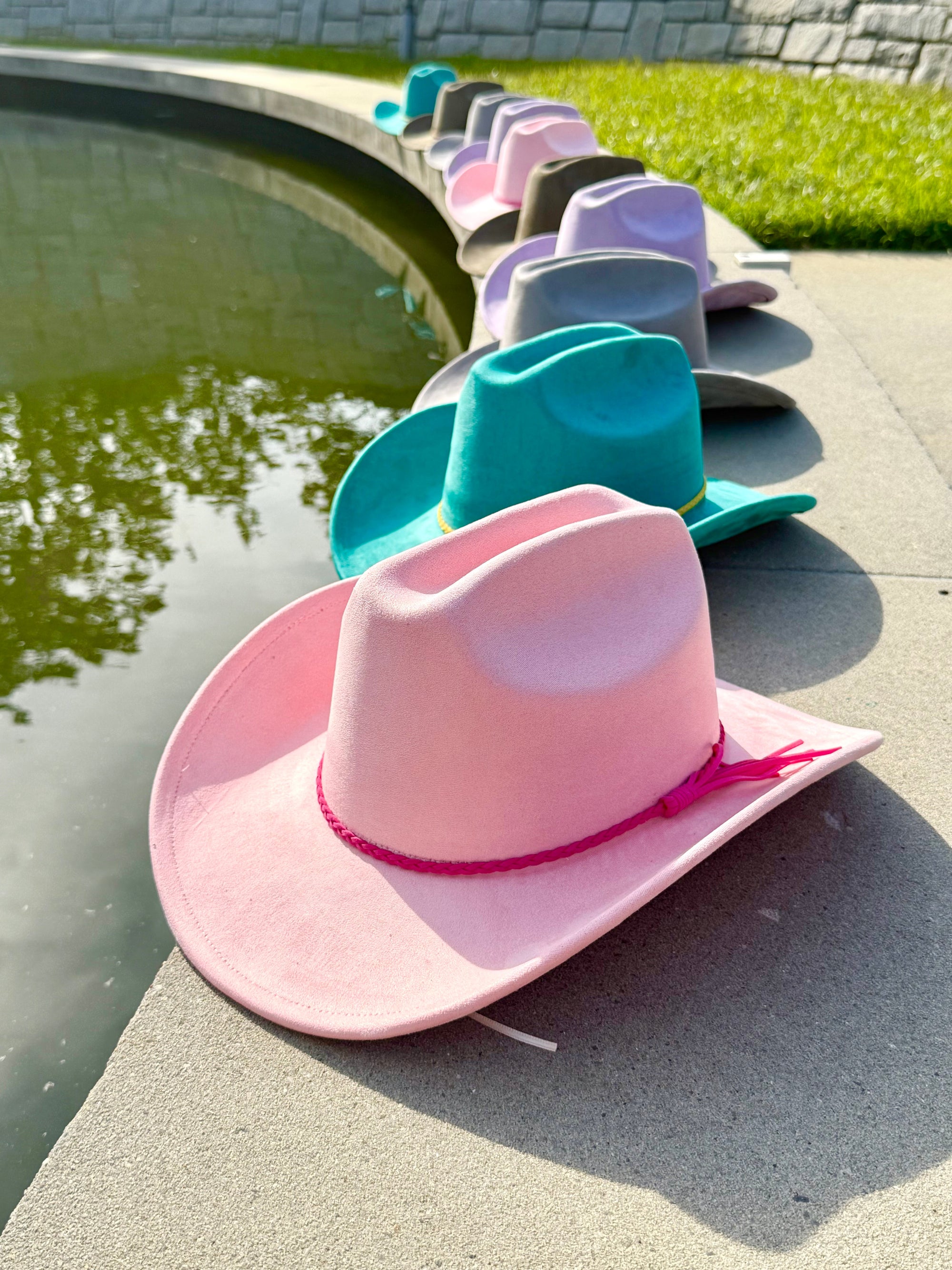 Vegan Suede Cowboy Hat,Cowboy with Gold Accessory,Cowboy Hat for Burning,Rancher Hat, Wide Brim Hat, Hat for customization-3