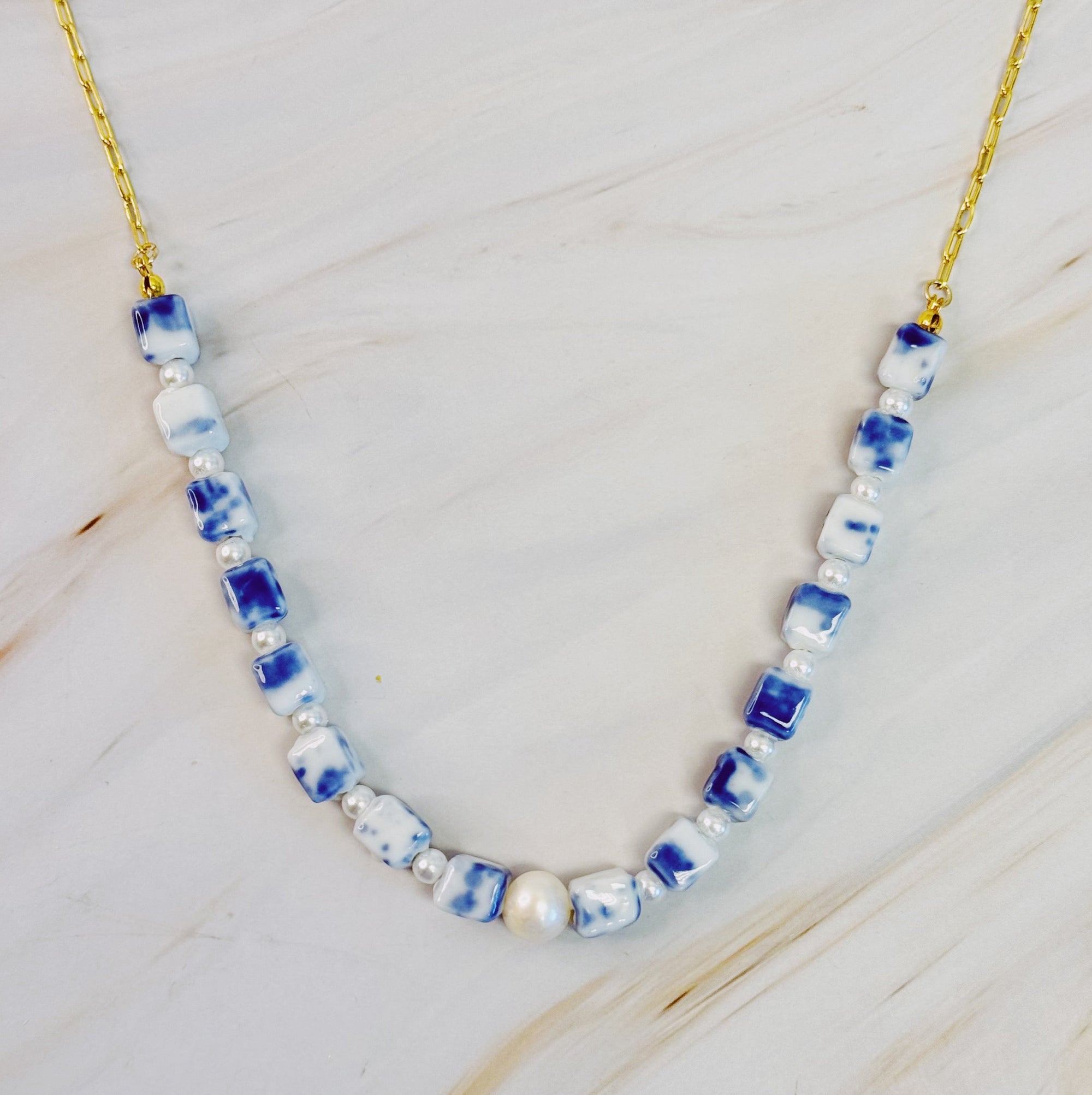 Santorini Touch Freshwater Pearl Necklace-3