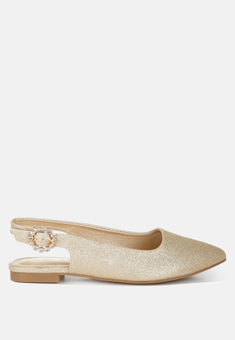 Giora Glitter Slingback Flat Sandals-5