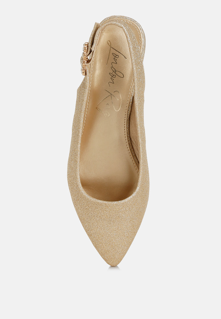 Giora Glitter Slingback Flat Sandals-3