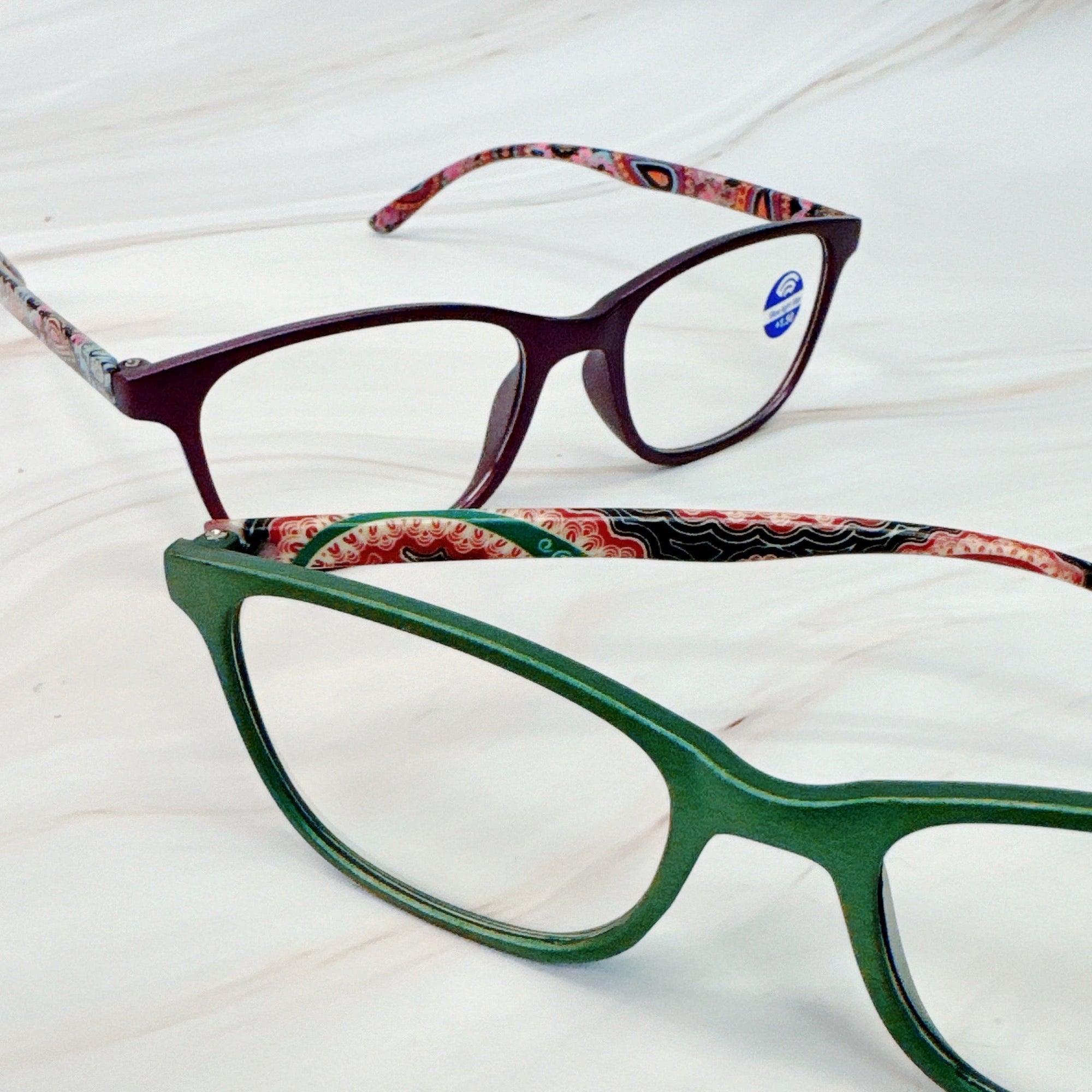 Paisley In Color Blue Light Reading Glasses-2