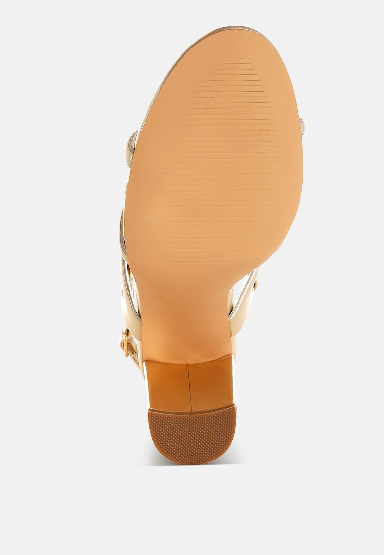 Ryzah Metallic Cut Out Chain Sandals-4