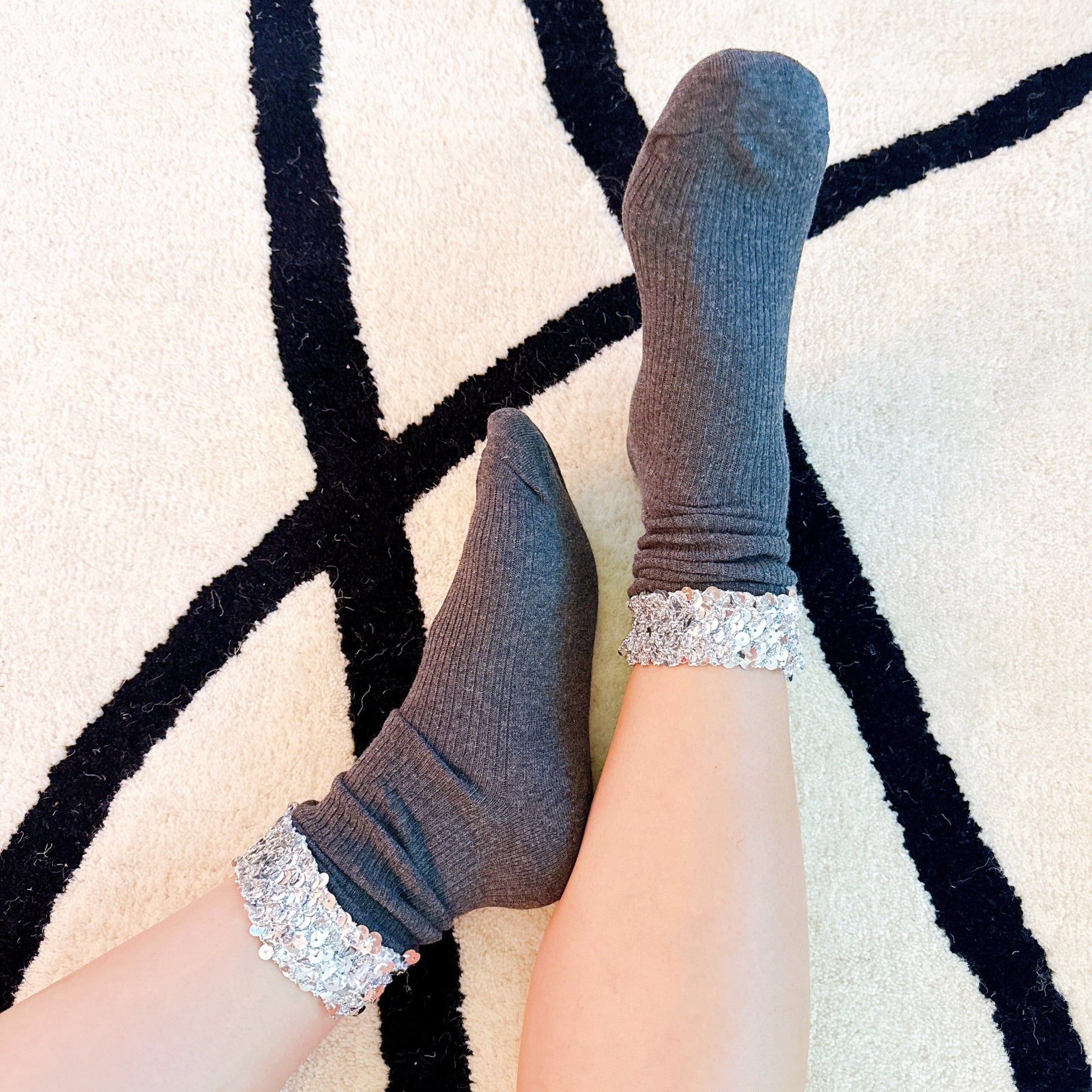 Sequin Chic Shine Top Socks-2
