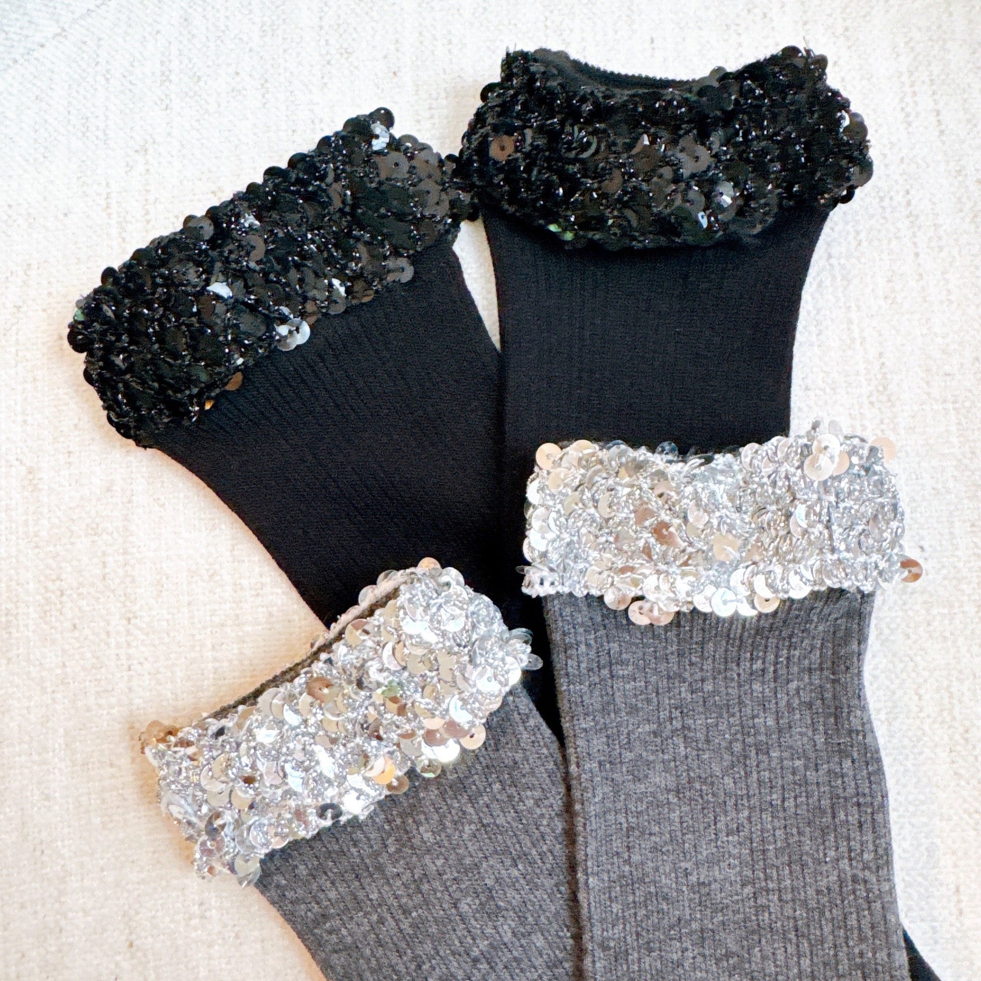 Sequin Chic Shine Top Socks-1