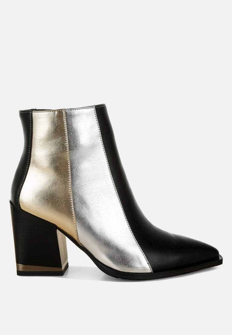 Stemon Three Tone Block Heel Boots-6