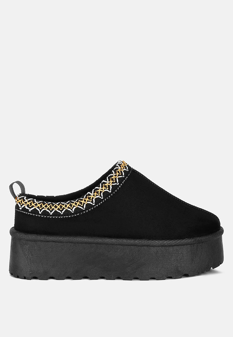 Struter Embroidered Platform Fur Classic Slip-On-8