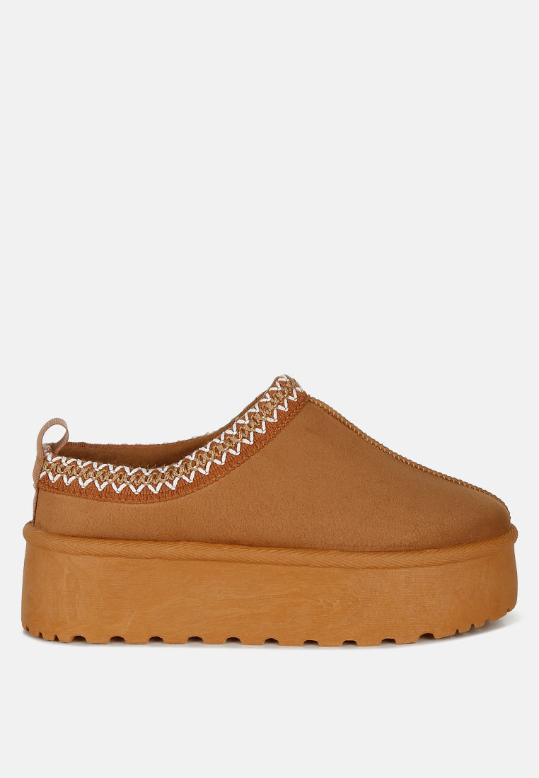 Struter Embroidered Platform Fur Classic Slip-On-6