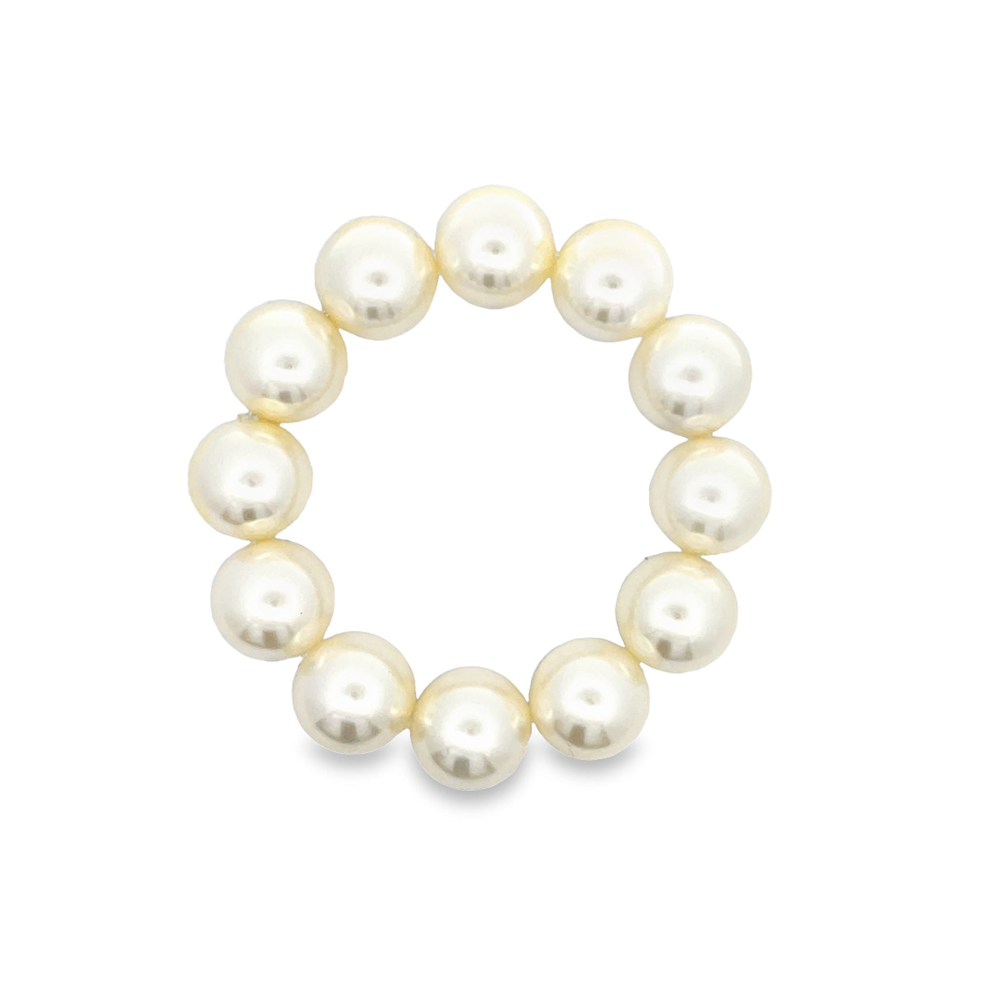 14MM White Pearl Beaded Bracelet-0