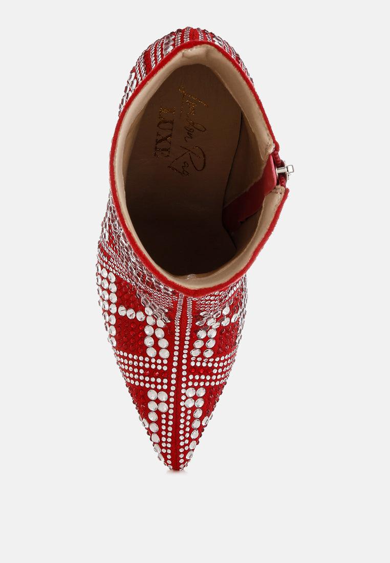 Urbanite Rhinestones Studded Stiletto Heel Boots-3