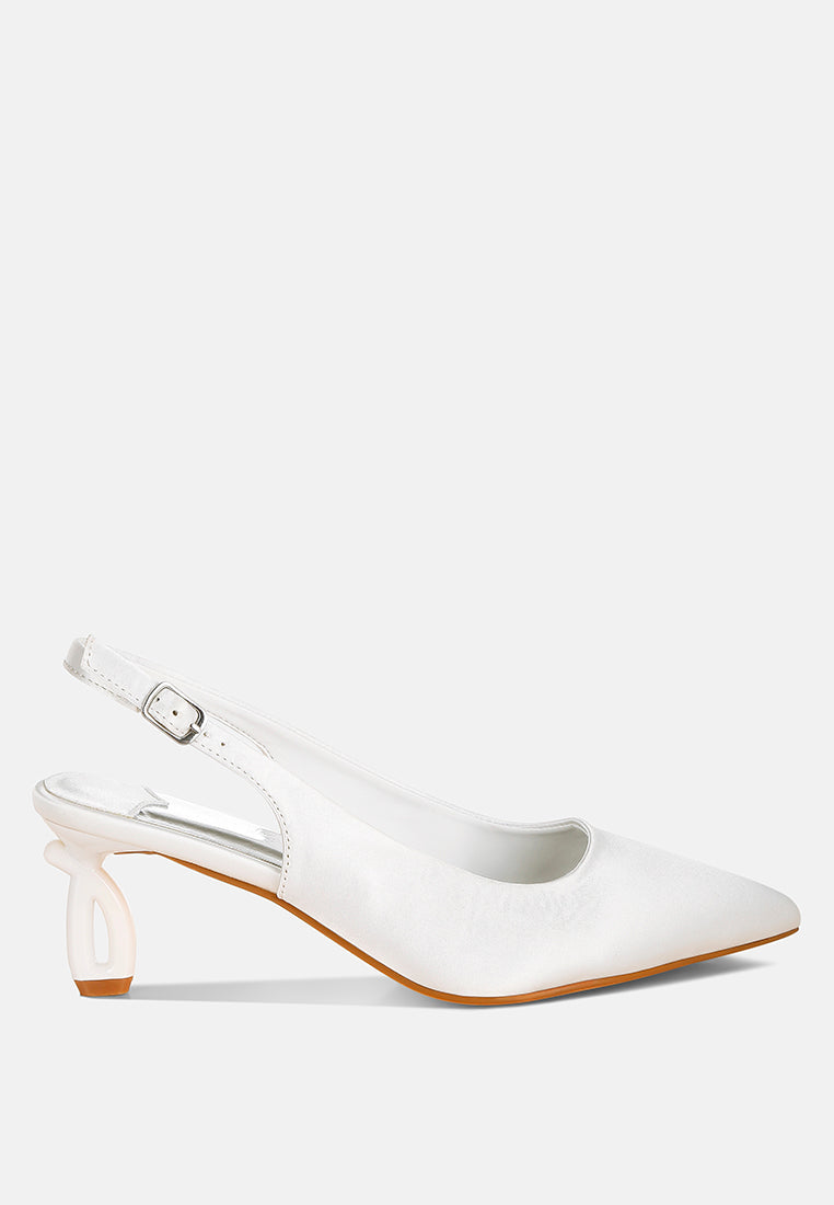 Vinca Satin Pointed Toe Slingbacks-0