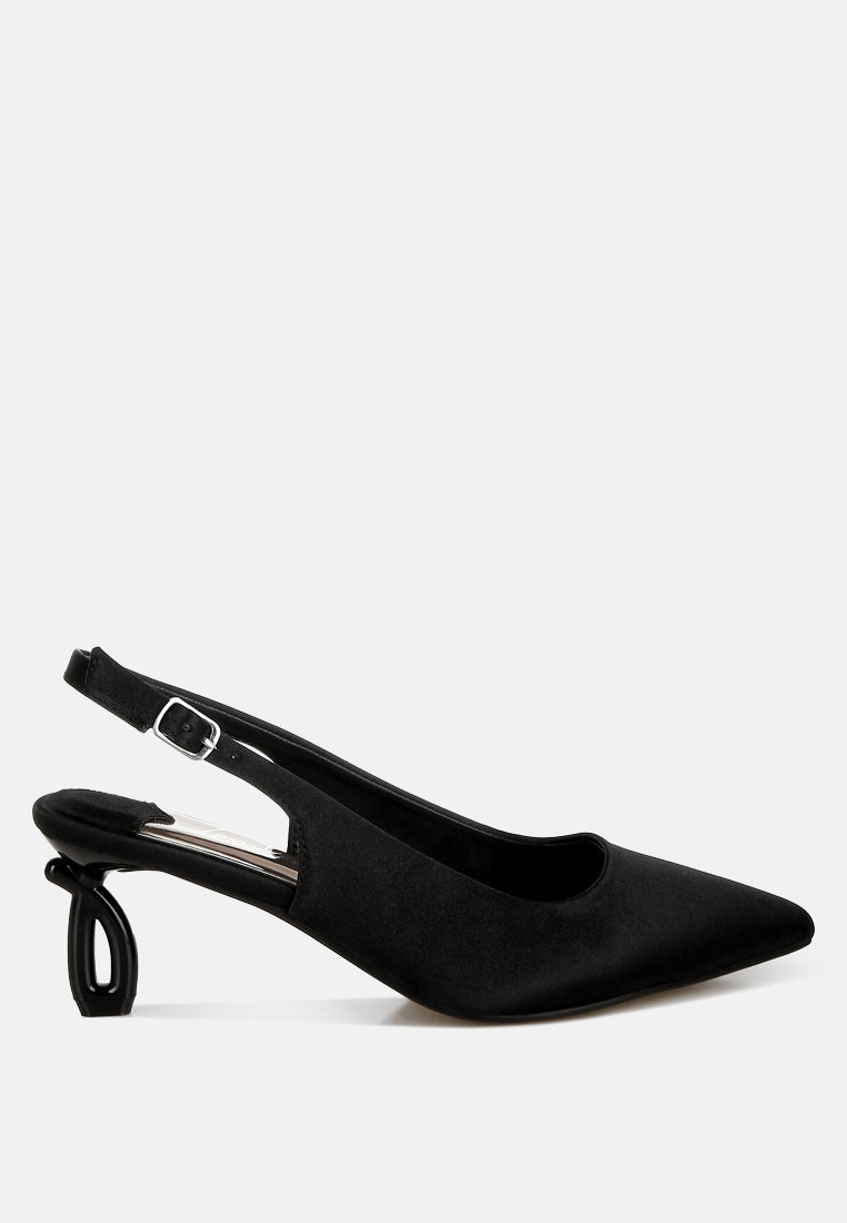 Vinca Satin Pointed Toe Slingbacks-5