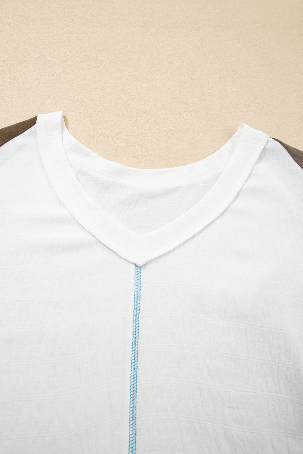 Green Colorblock Lace Patchwork Balloon Sleeve V Neck Plus Size Blouse