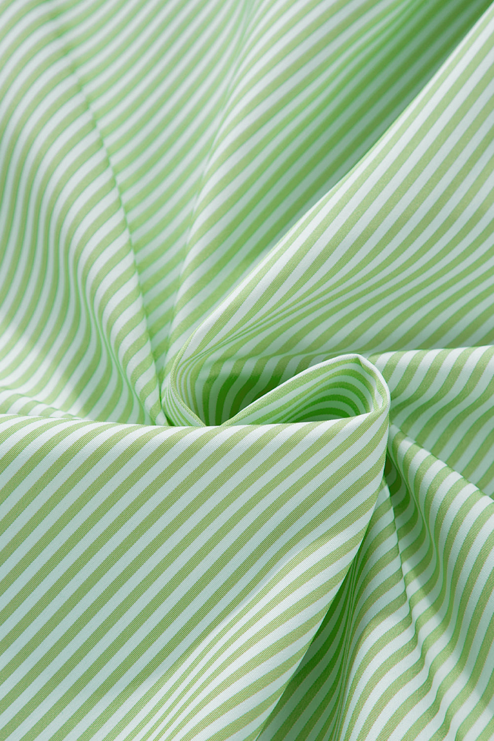 Grass Green Striped Pocket Button Up Shirt