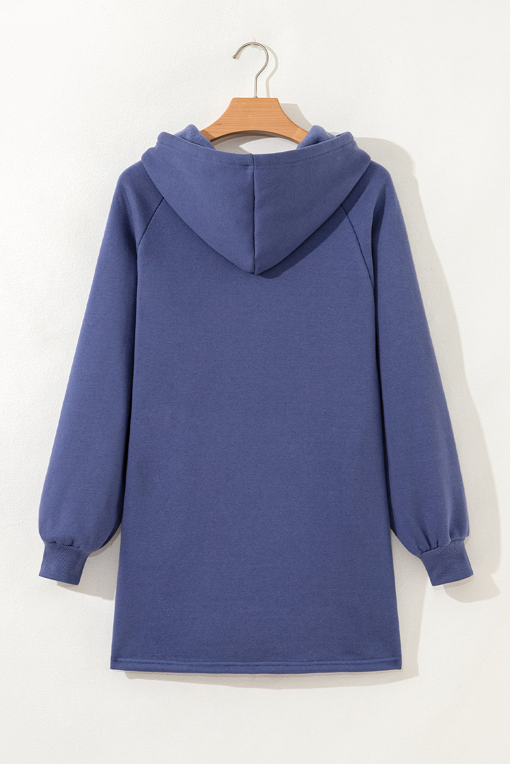 Dirty Blue Drawstring Hooded Tunic Sweatshirt