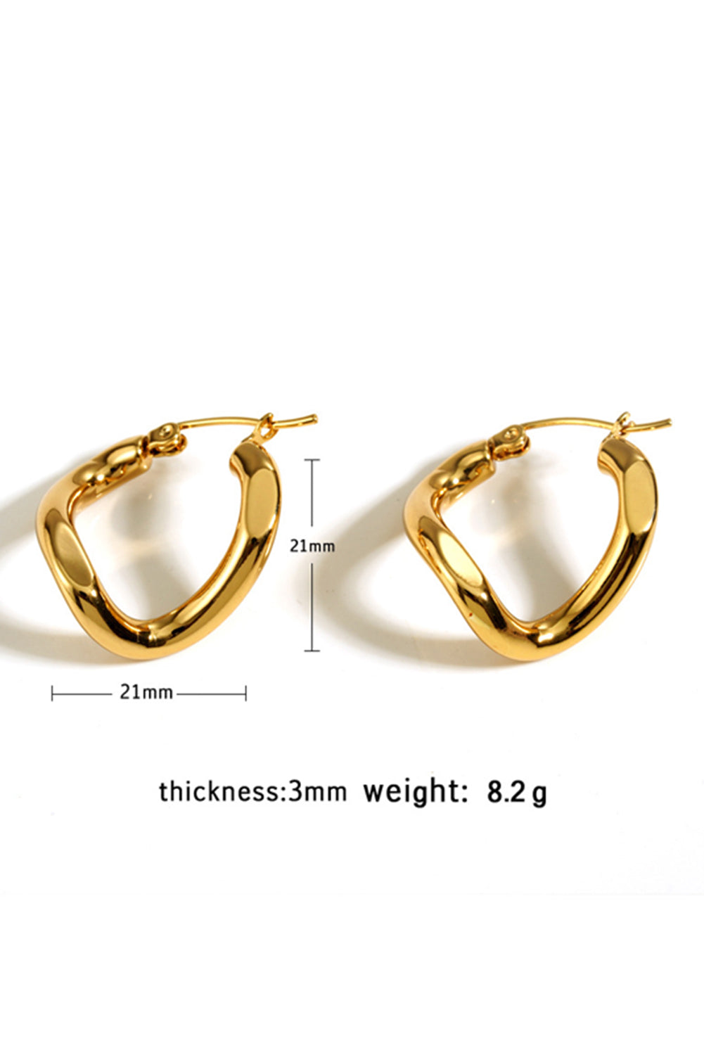 Gold Twisted Hoop Alloy Earrings