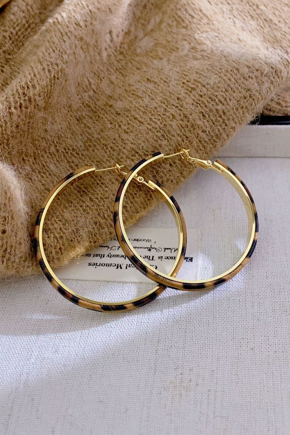 Thai Curry Leopard Print Hoop Earrings