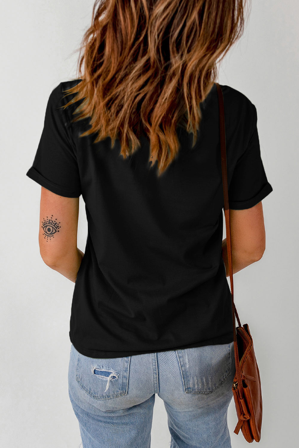 Black Hello Fall Letter Pumpkin Printed T Shirt