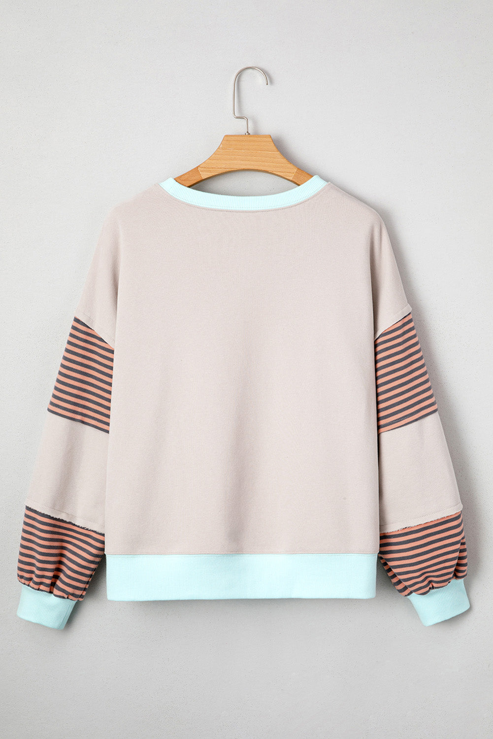 Jet Stream Colorblock Patchwork Striped Sleeve Sweatshirt
