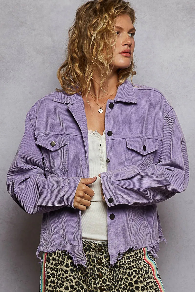 Button Down Corduroy Trucker Jacket