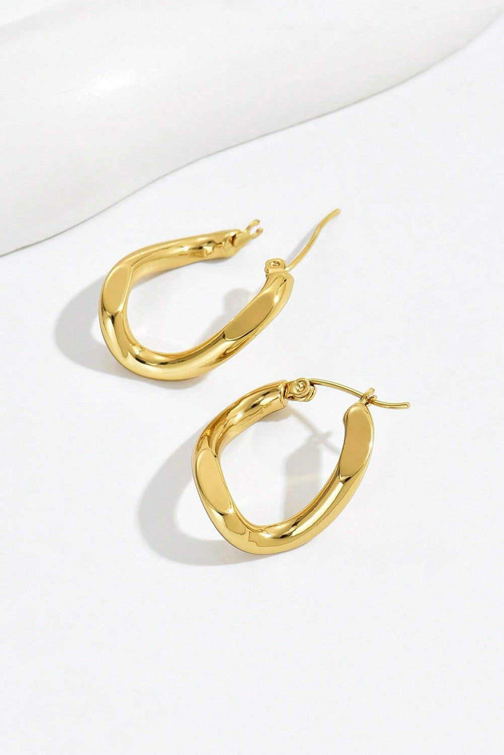 Gold Twisted Hoop Alloy Earrings