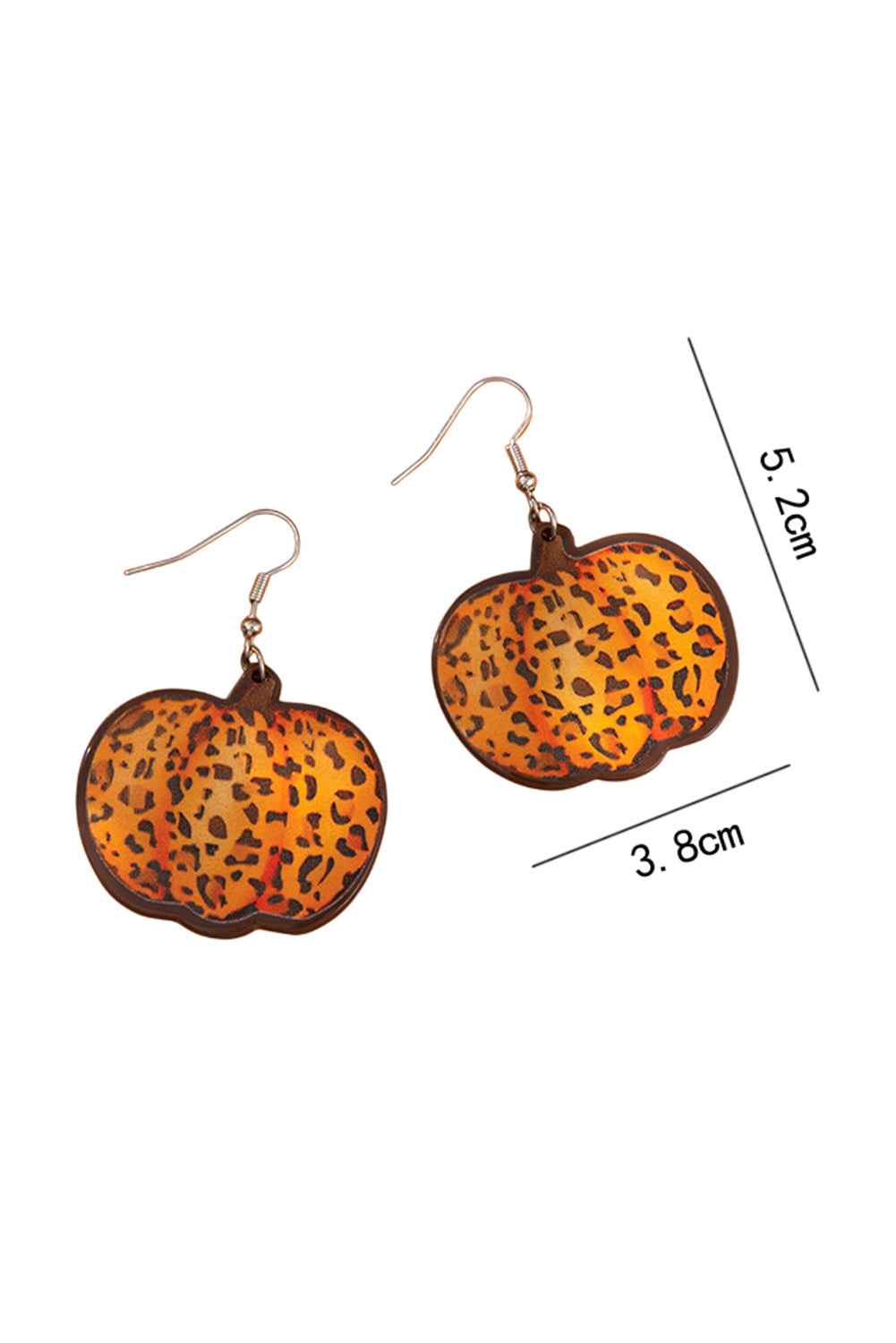 Orange Leopard Pumpkin Hook Earrings