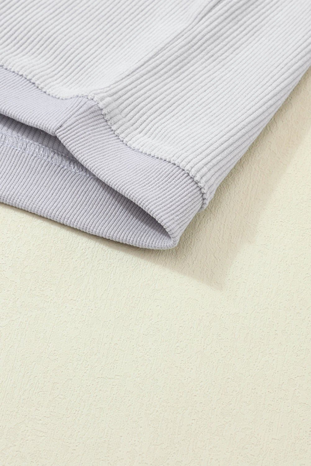 Light Grey Drop Shoulder Rib Knit Oversized Sweatshirt