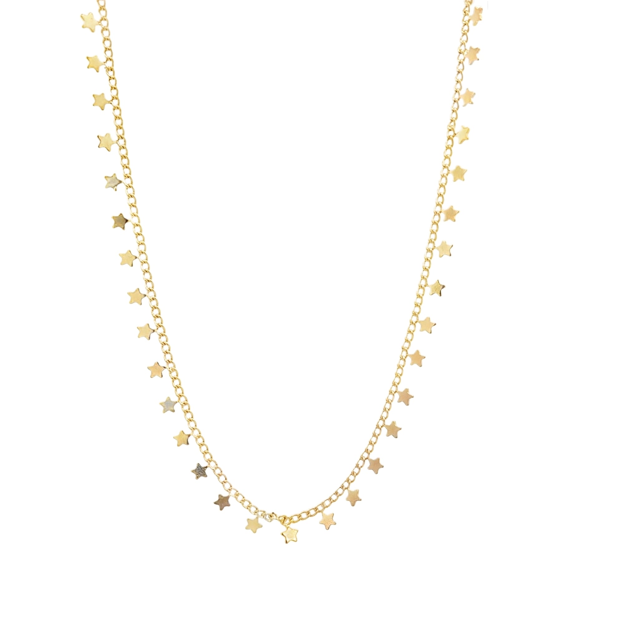 18K Gold Filled Star Dangle Choker (G26)-0