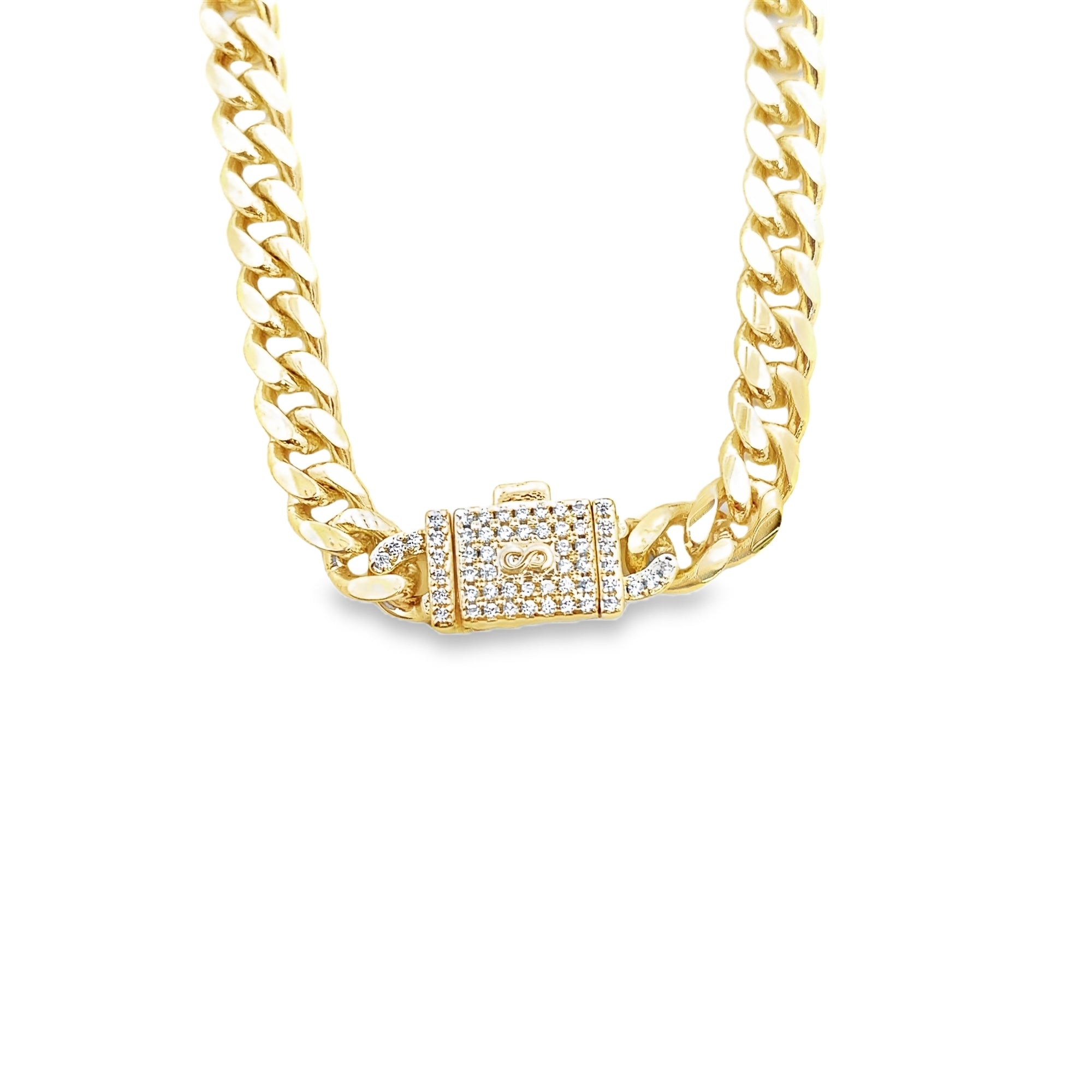 7mm Thick Curb Cuban Chain With CZ Clasp-1