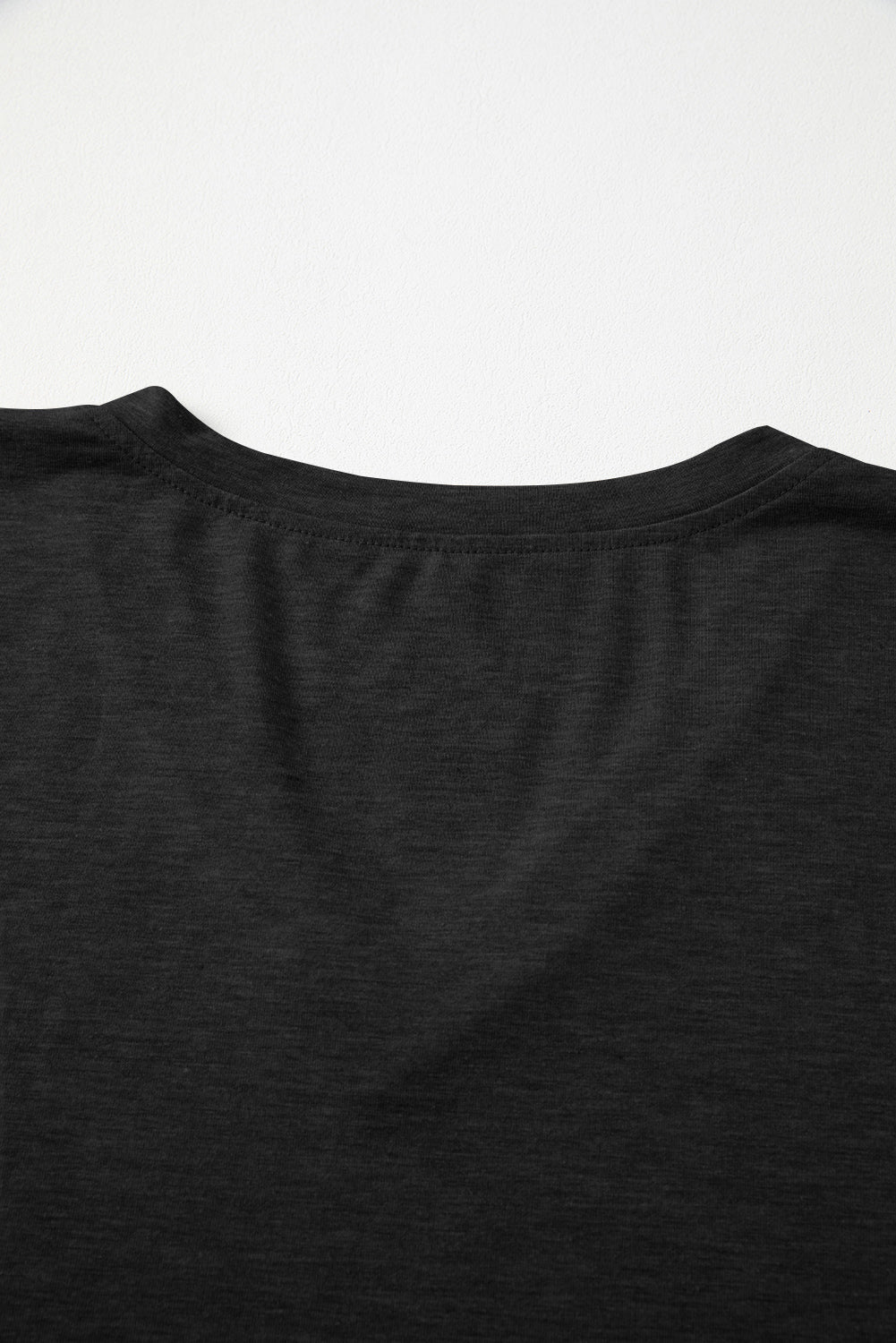 Black Plain V Neck Long Sleeve Top