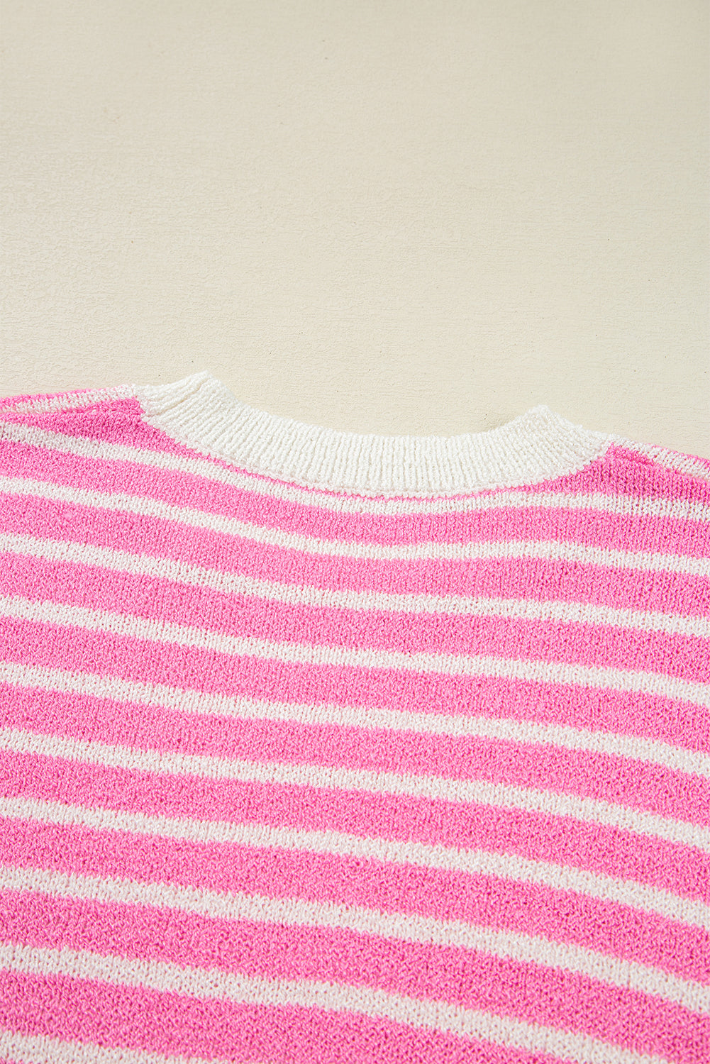 Multicolour Colorblock Striped Patchwork Dolman Sleeve Slit Sweater