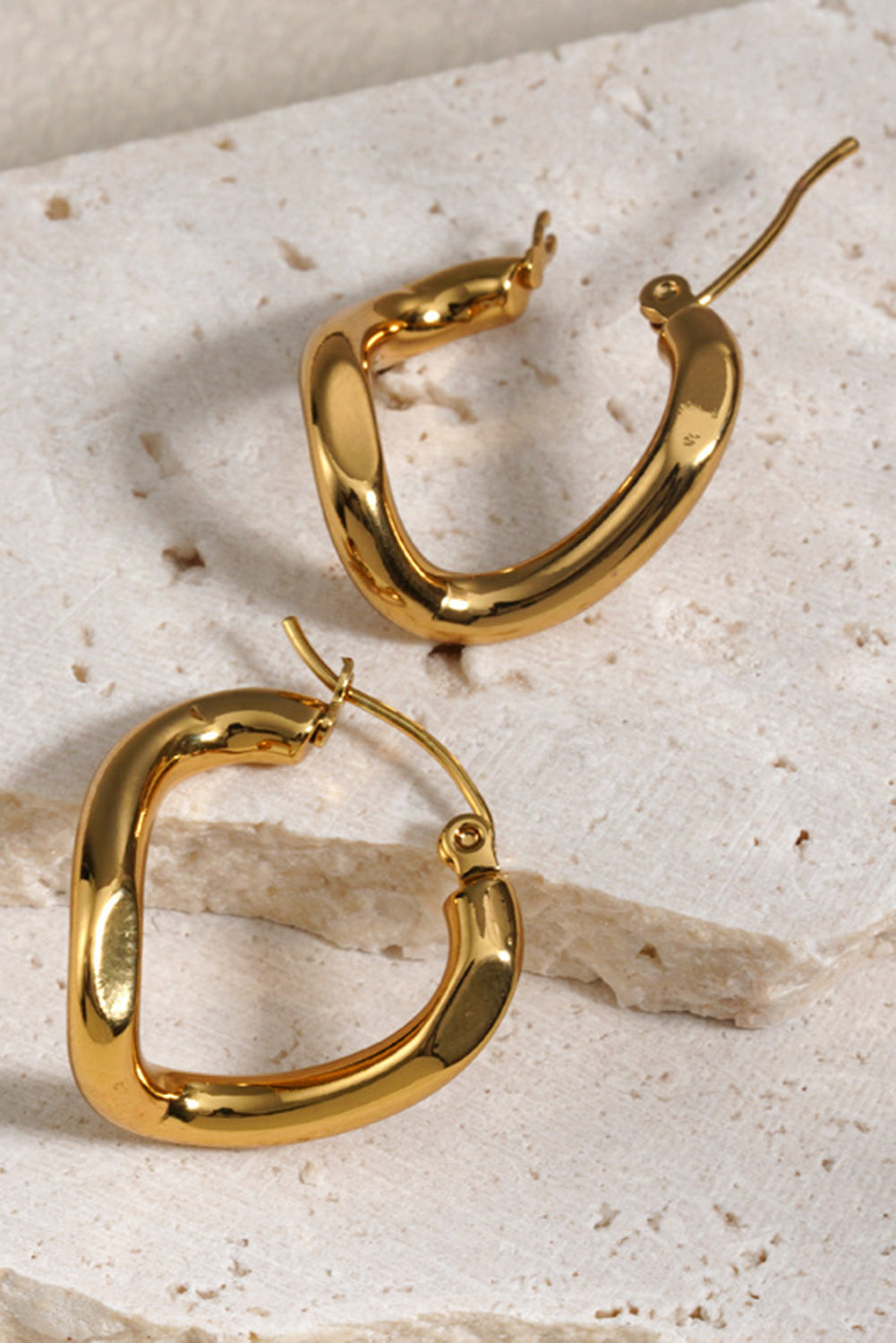 Gold Twisted Hoop Alloy Earrings