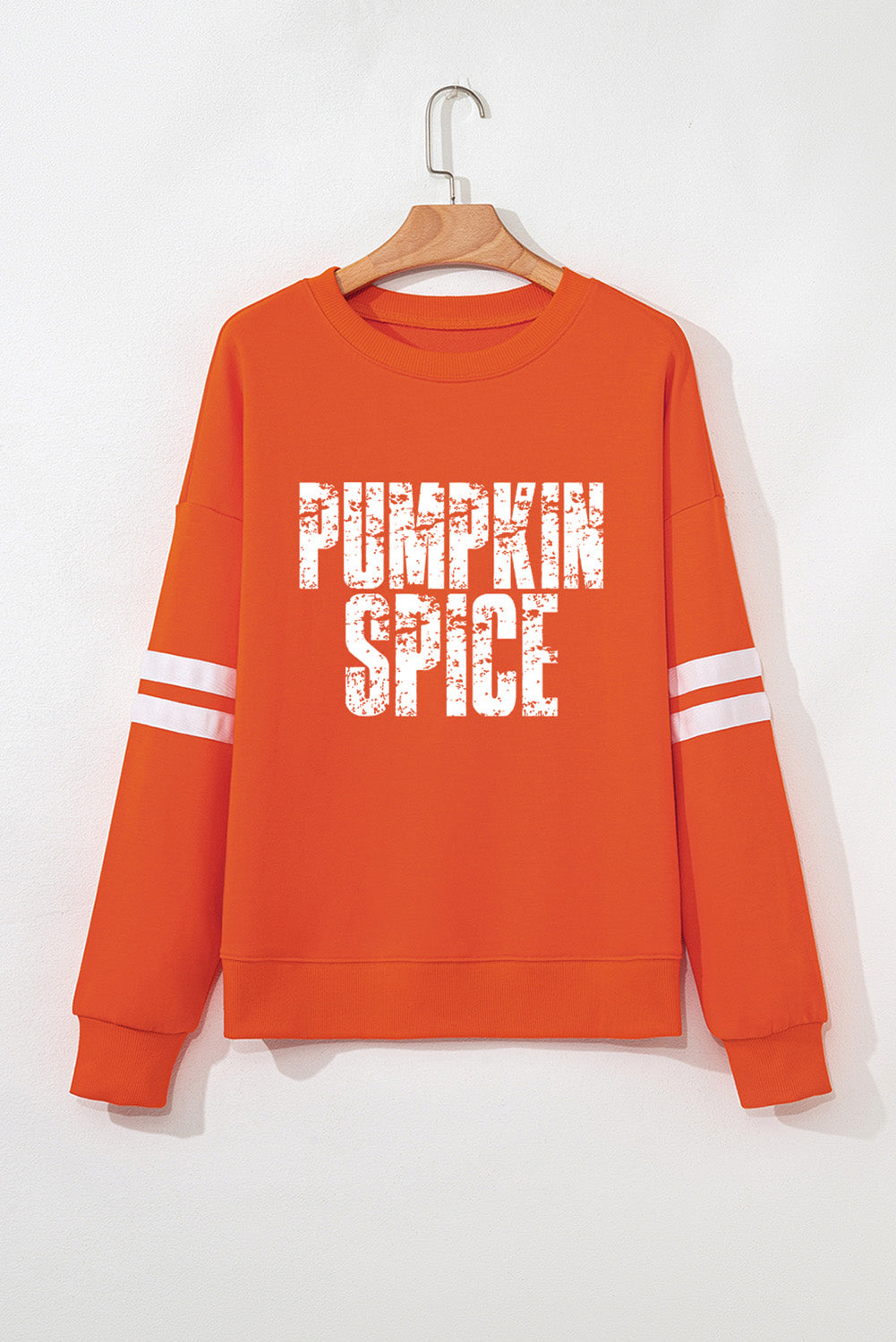 Orange PUMPKIN SPICE Graphic Varsity Casual Sweatshirt