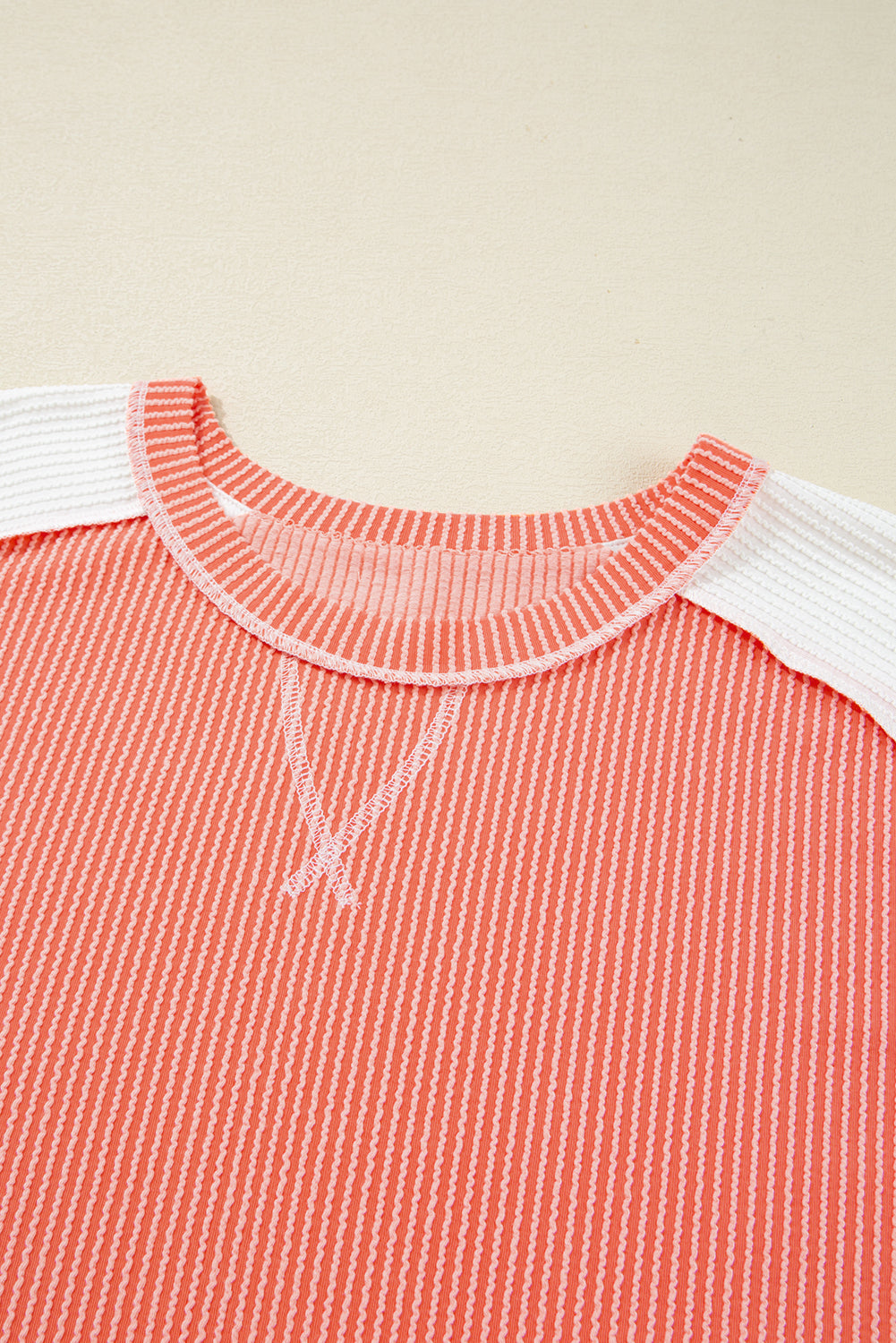 Carrot Twist Rib Colorblock Plus Size Top