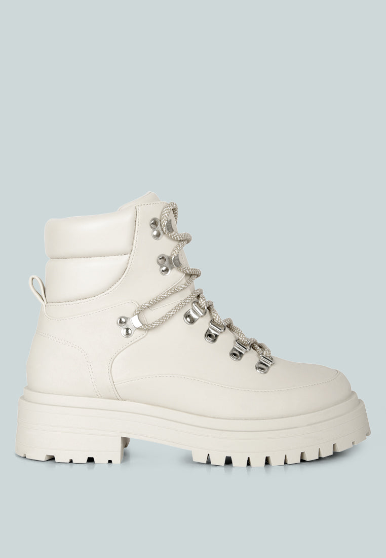 Goliath Lace Up Chunky Biker Boots-0