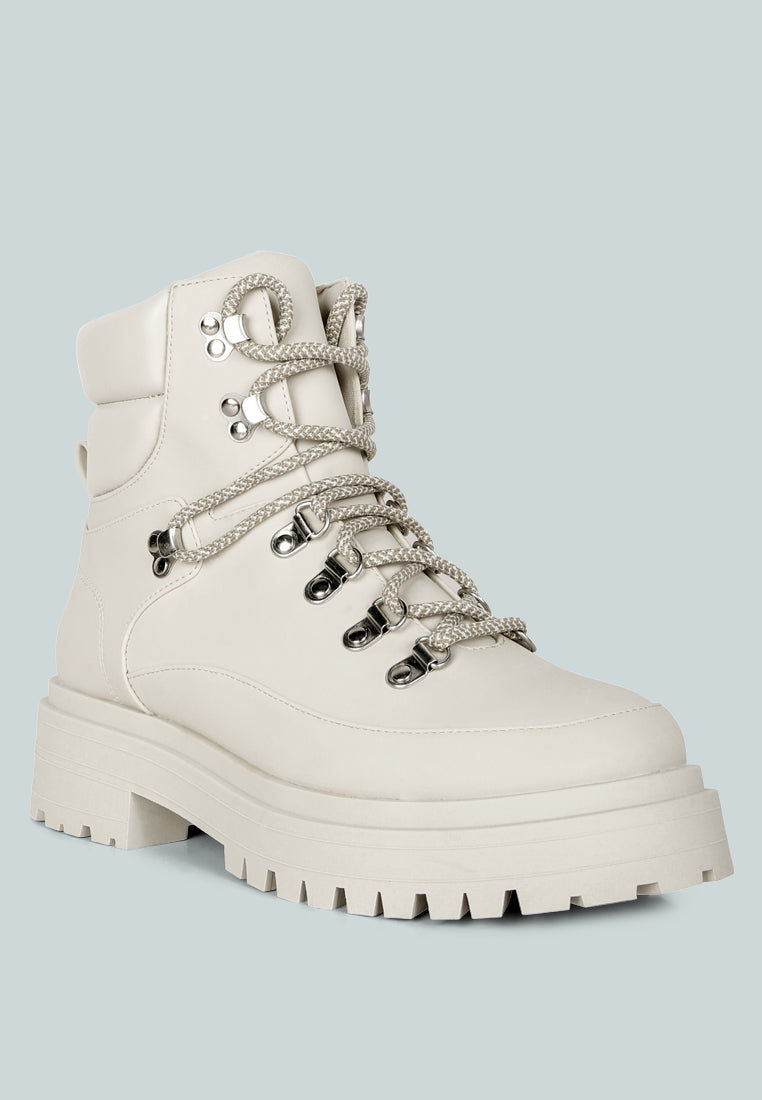 Goliath Lace Up Chunky Biker Boots-1