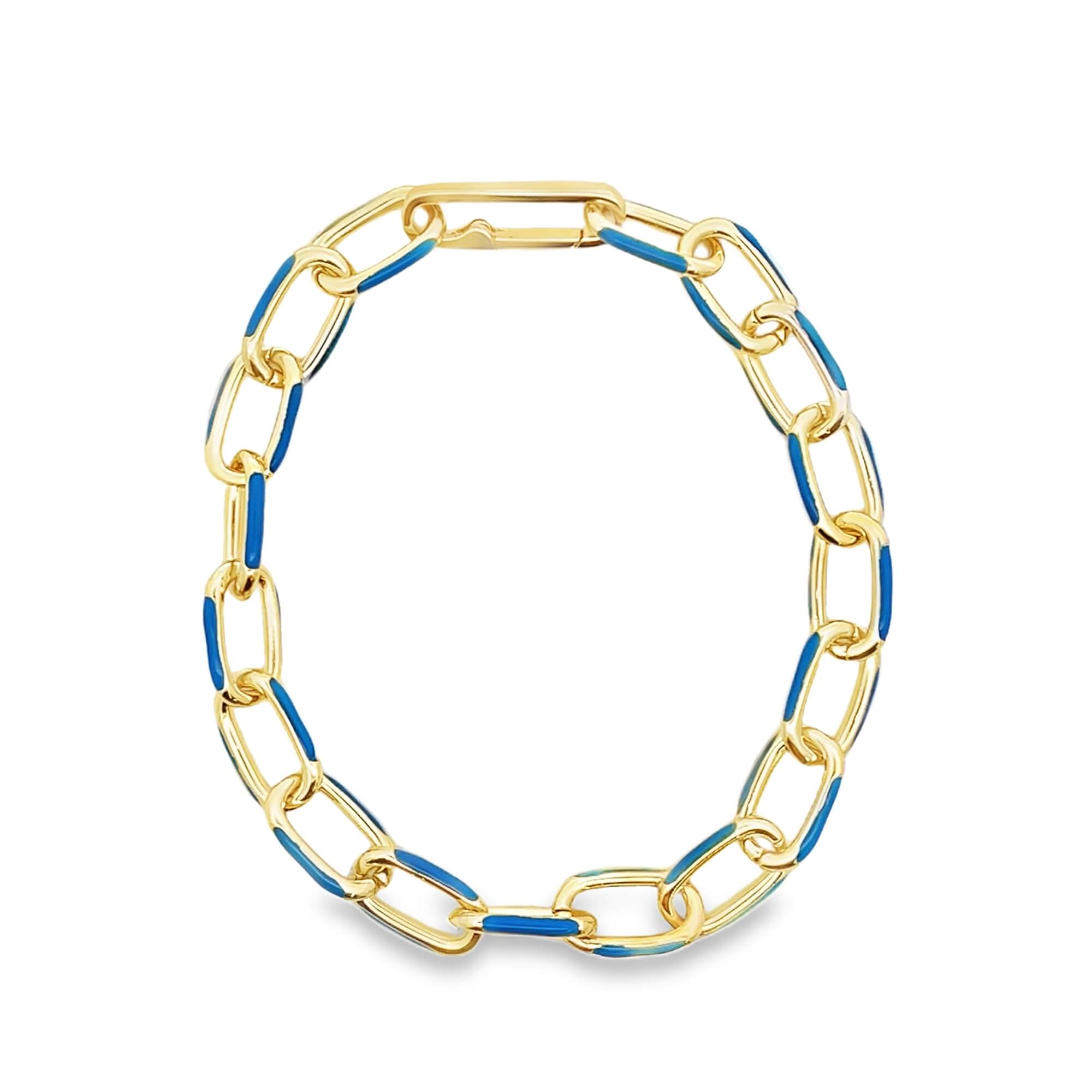Enamel Paperclip Chain Necklace (F85/I475)-3