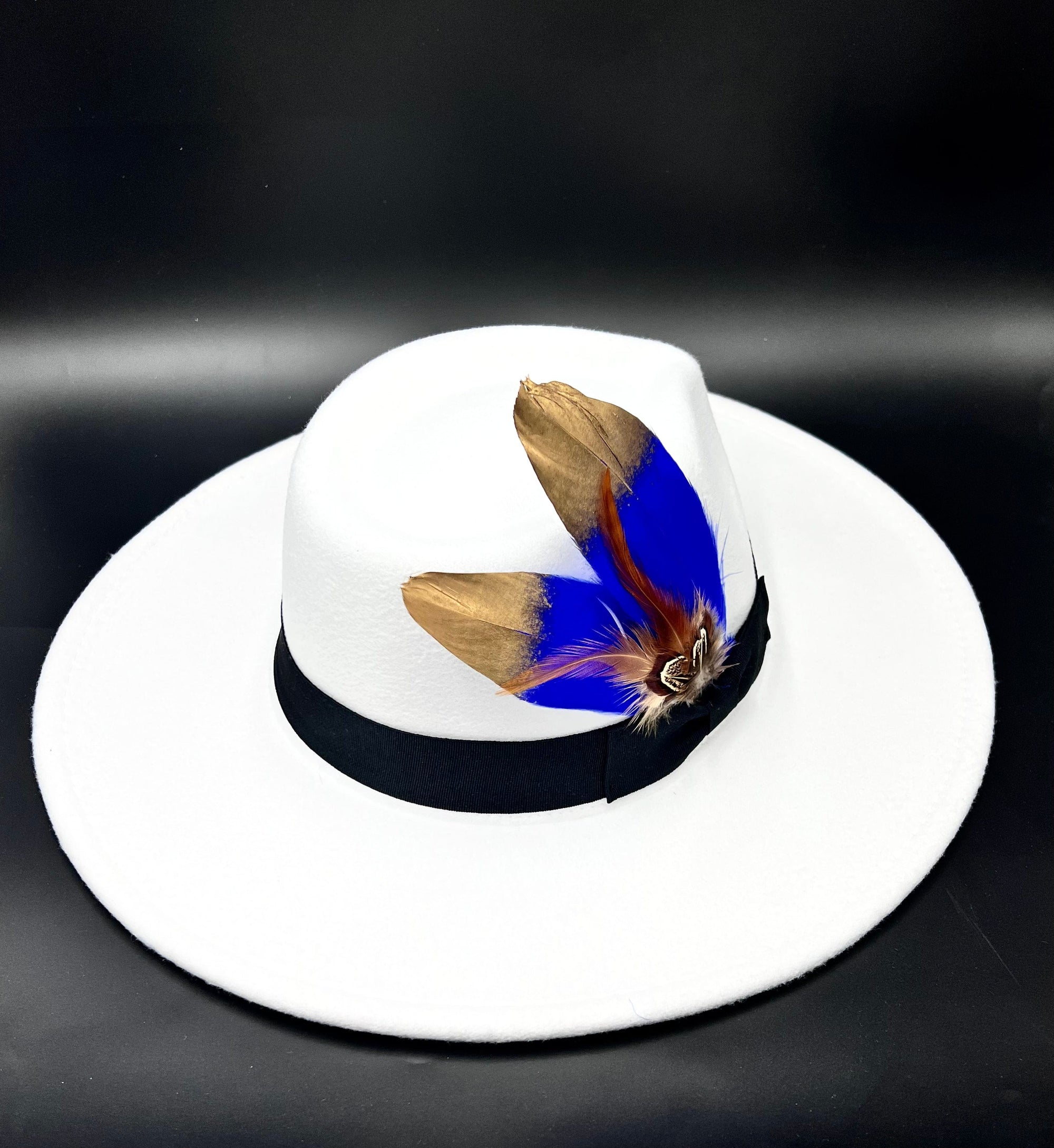 Luxury  Bow Tie Fedora Hat-white-0