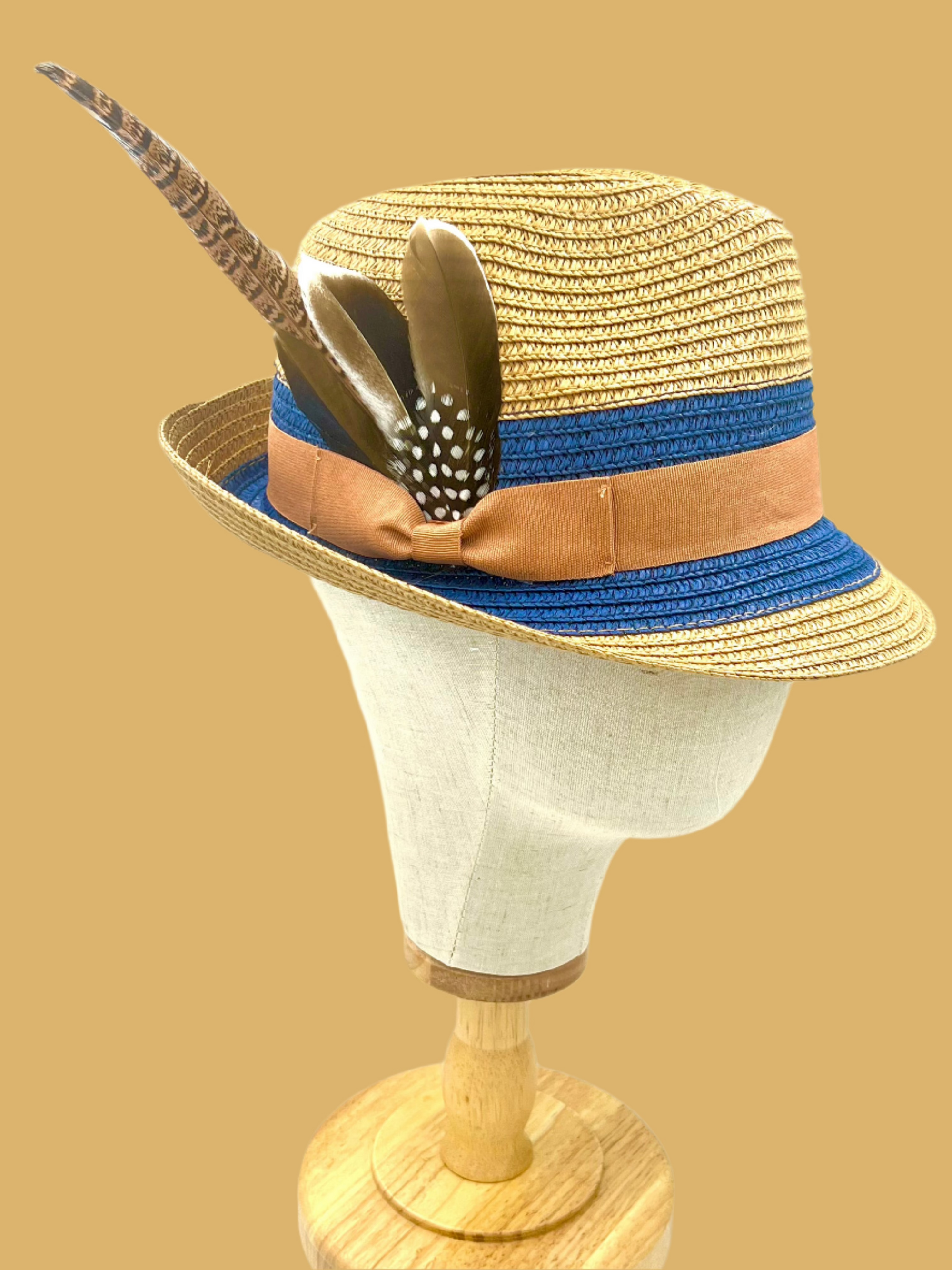 Luxury Jazz Fedora Hat-Carmel-0