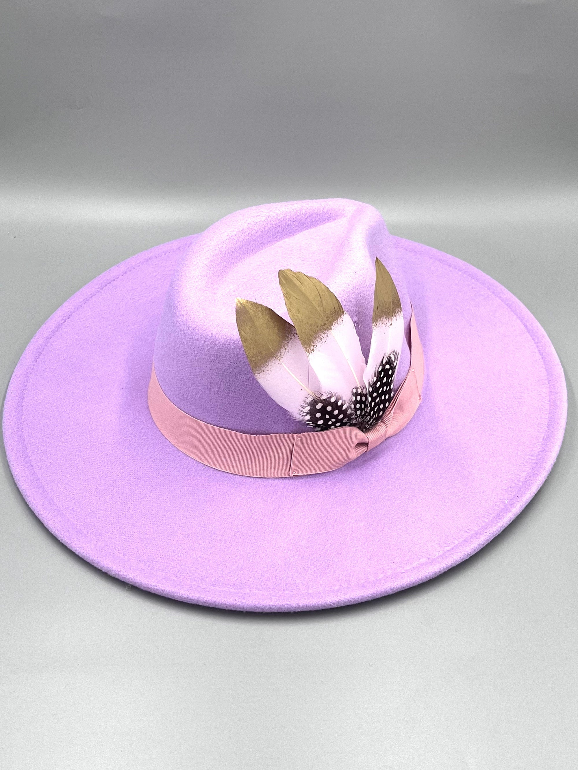 Luxury Fedora Hat-Lavender-0