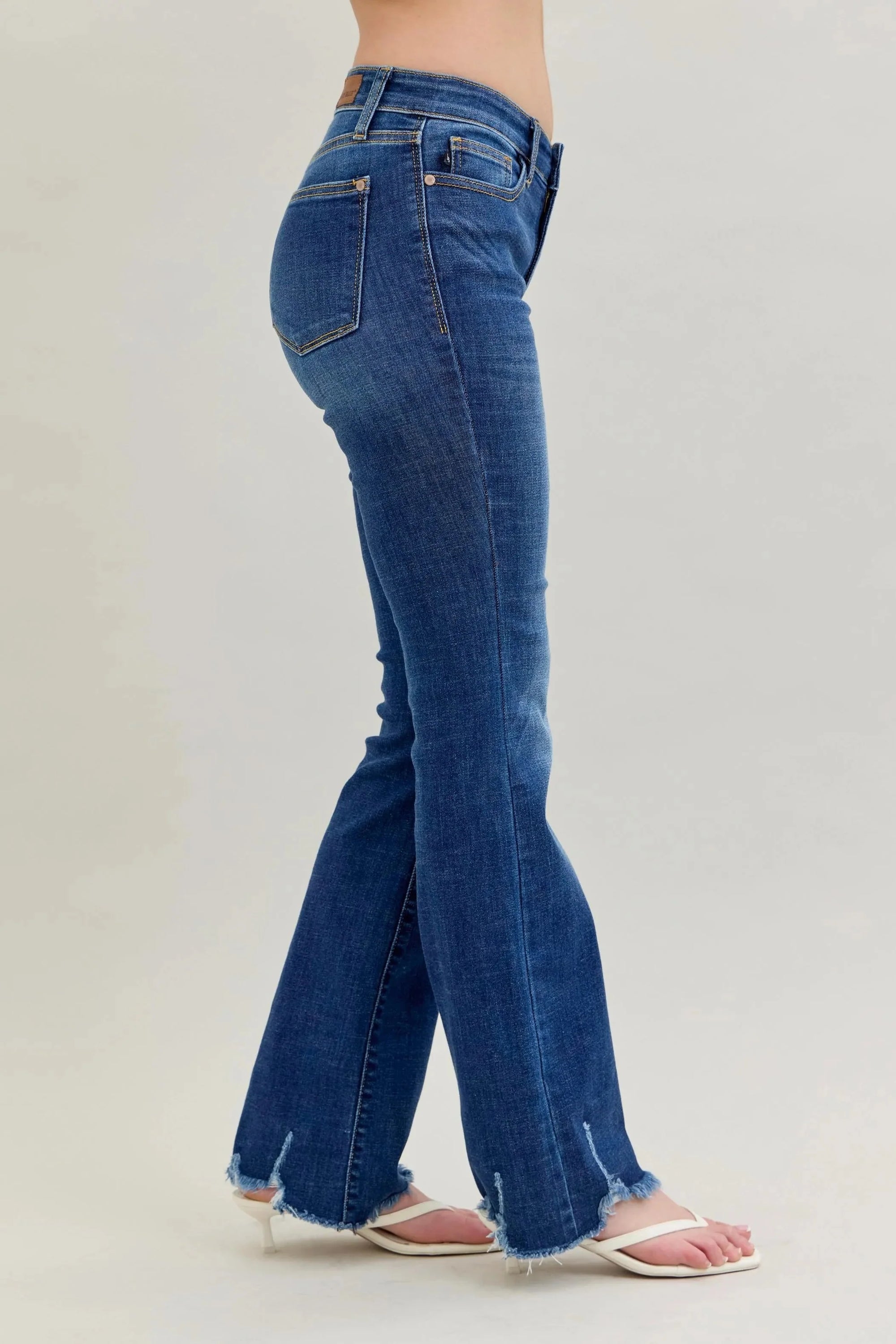 Judy Blue Full Size Mid-rise Non-distressed Hem Bootcut Jeans Plus Size-1