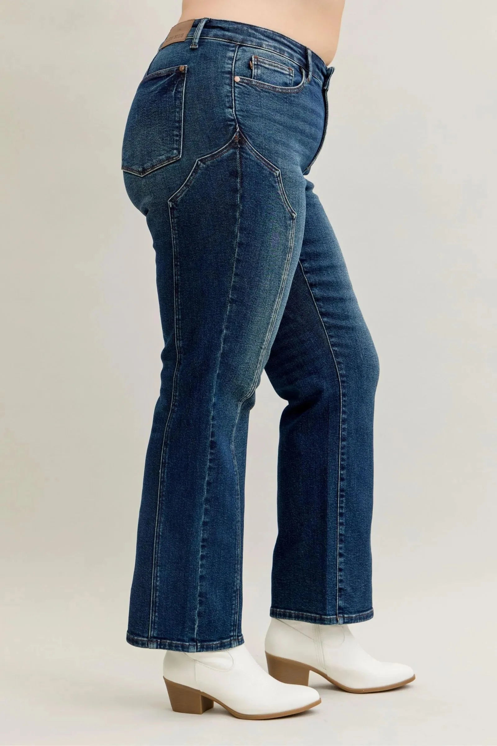 Judy Blue Full Size Seam Detail Straight Leg Jeans Plus Size-4