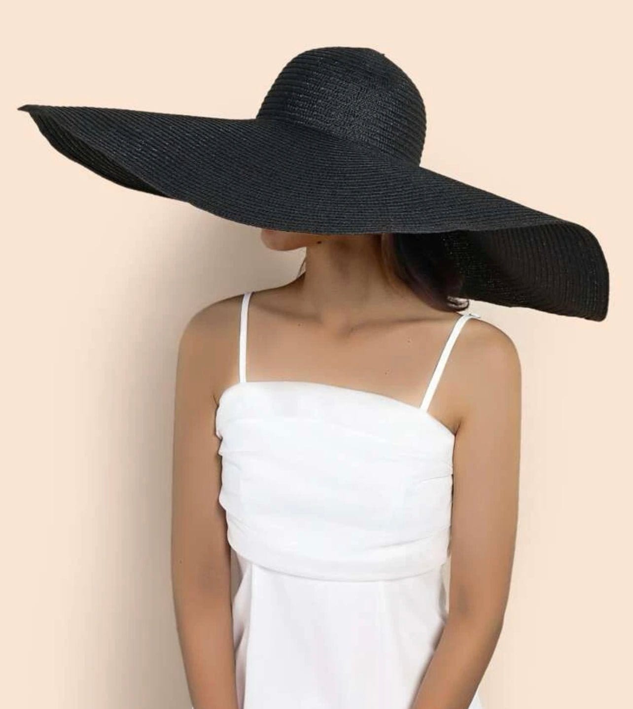 Jumbo floppy Beach hat- black-0
