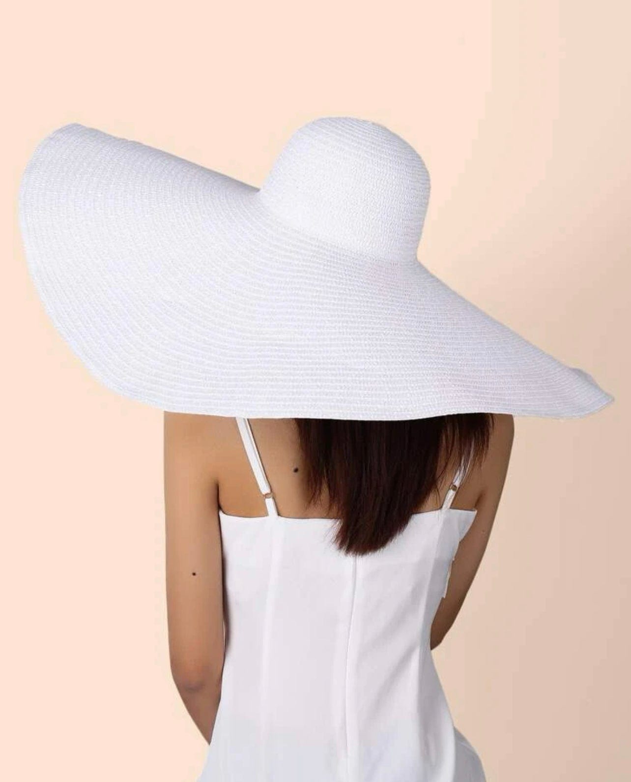 Jumbo floppy Beach hat- white-0