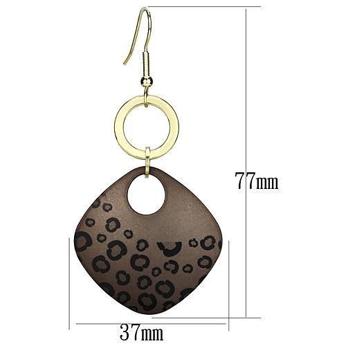 LO2701 - Special Color Iron Earrings with Epoxy  in Jet-1