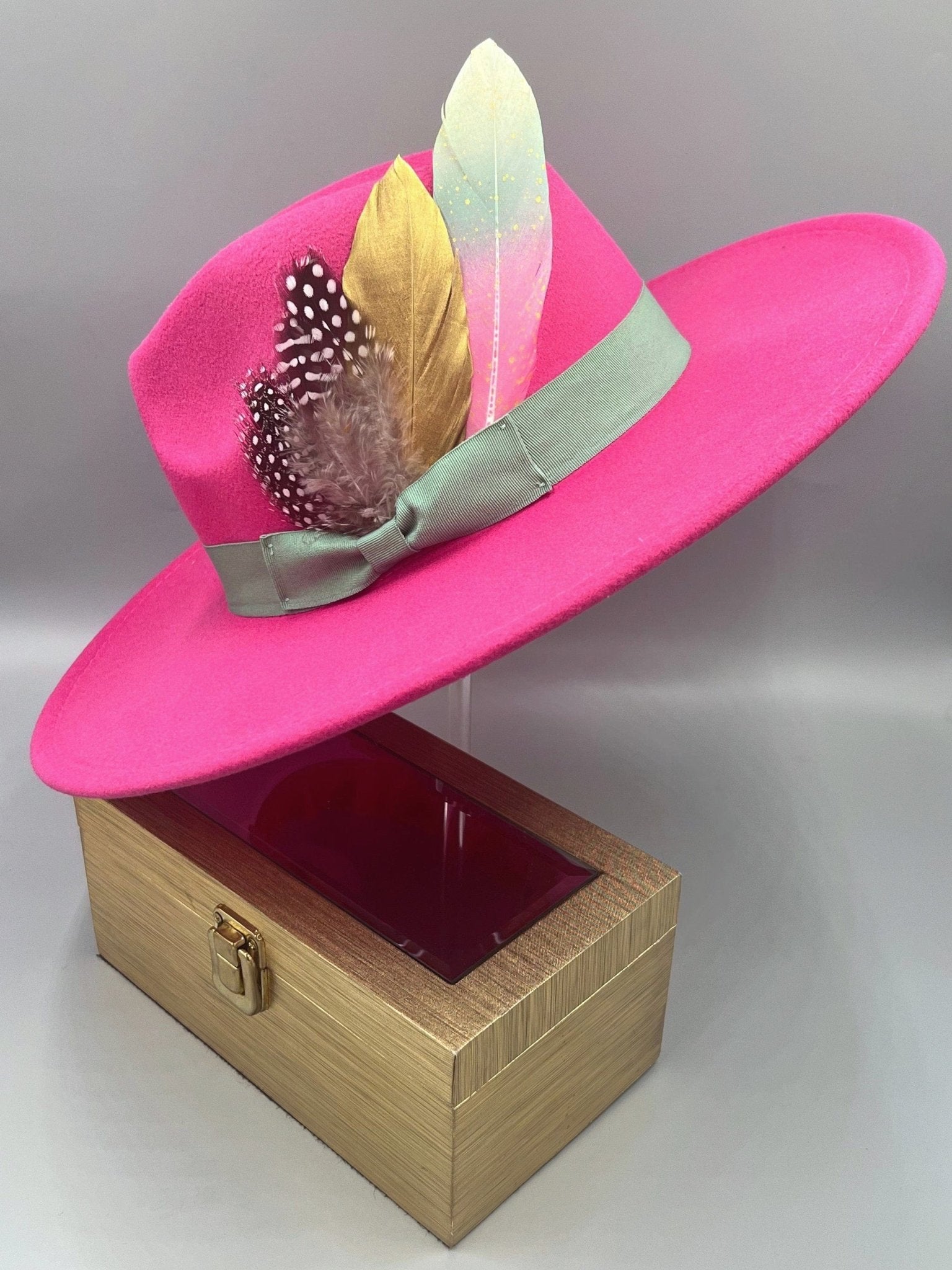 Luxury Bow Tie Fedora Hat -Cotton Candy-0