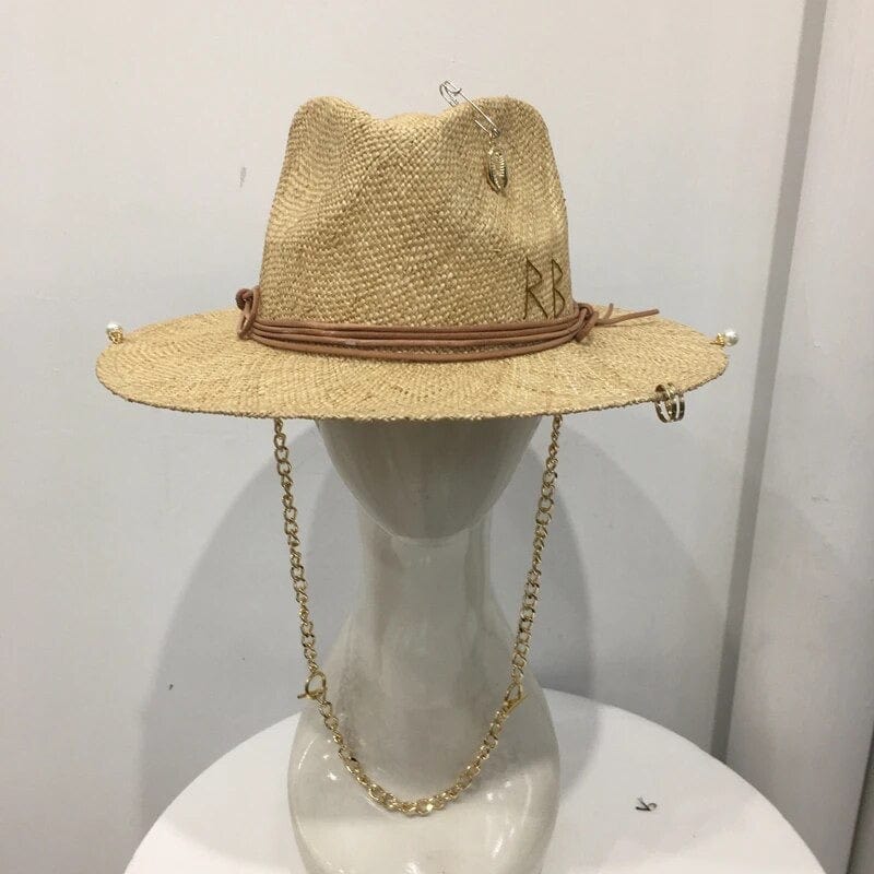 Luxury Gold Straw Hat-0