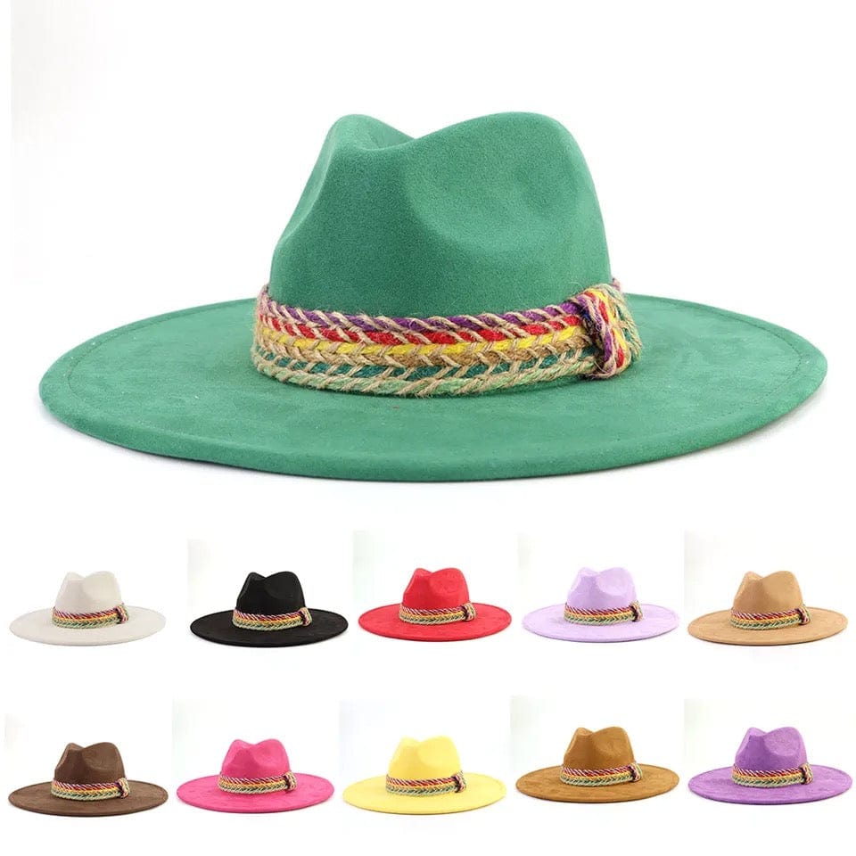 Premium banded Suede Fedora Hat-0