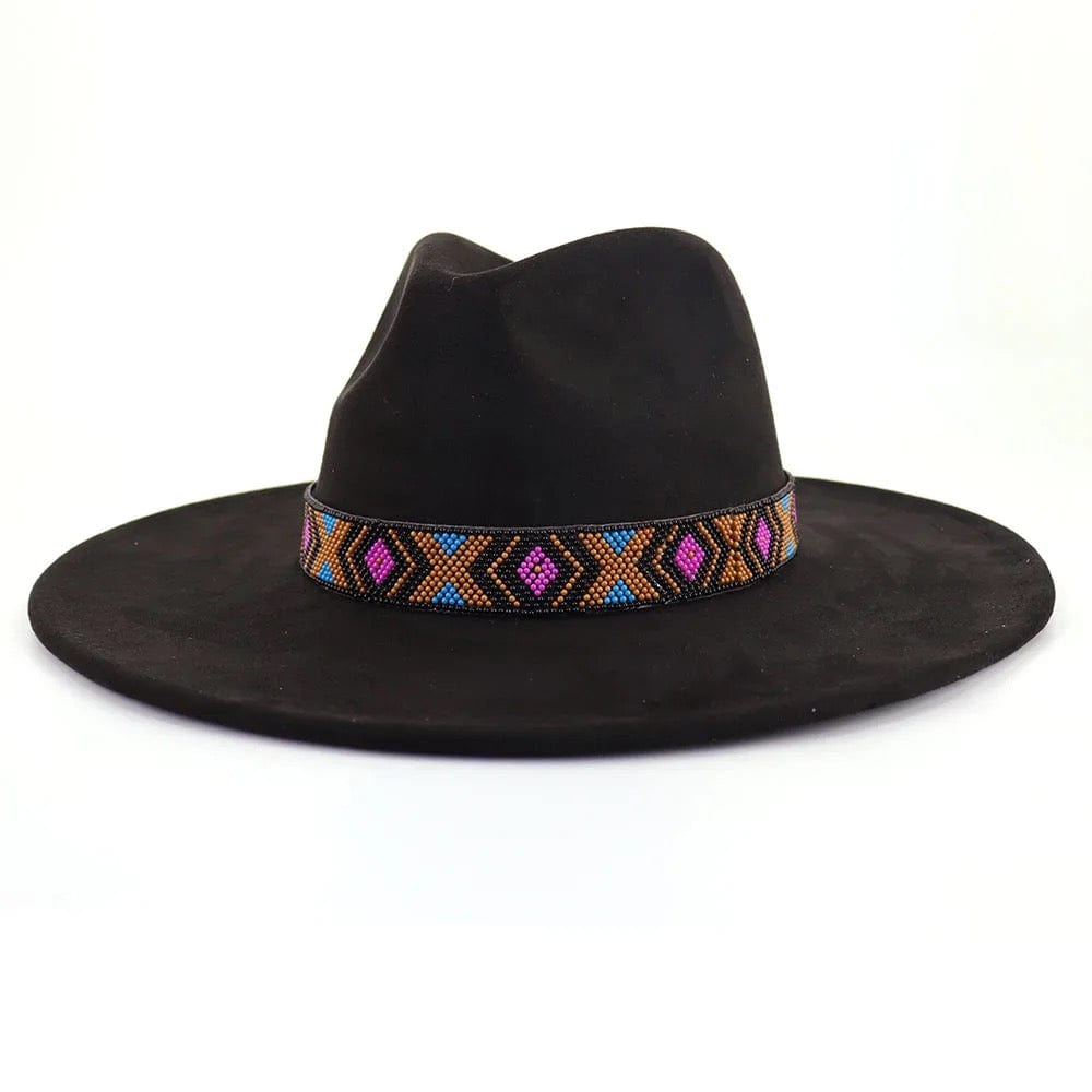 Premium Tribal Suede Fedora Hat-1