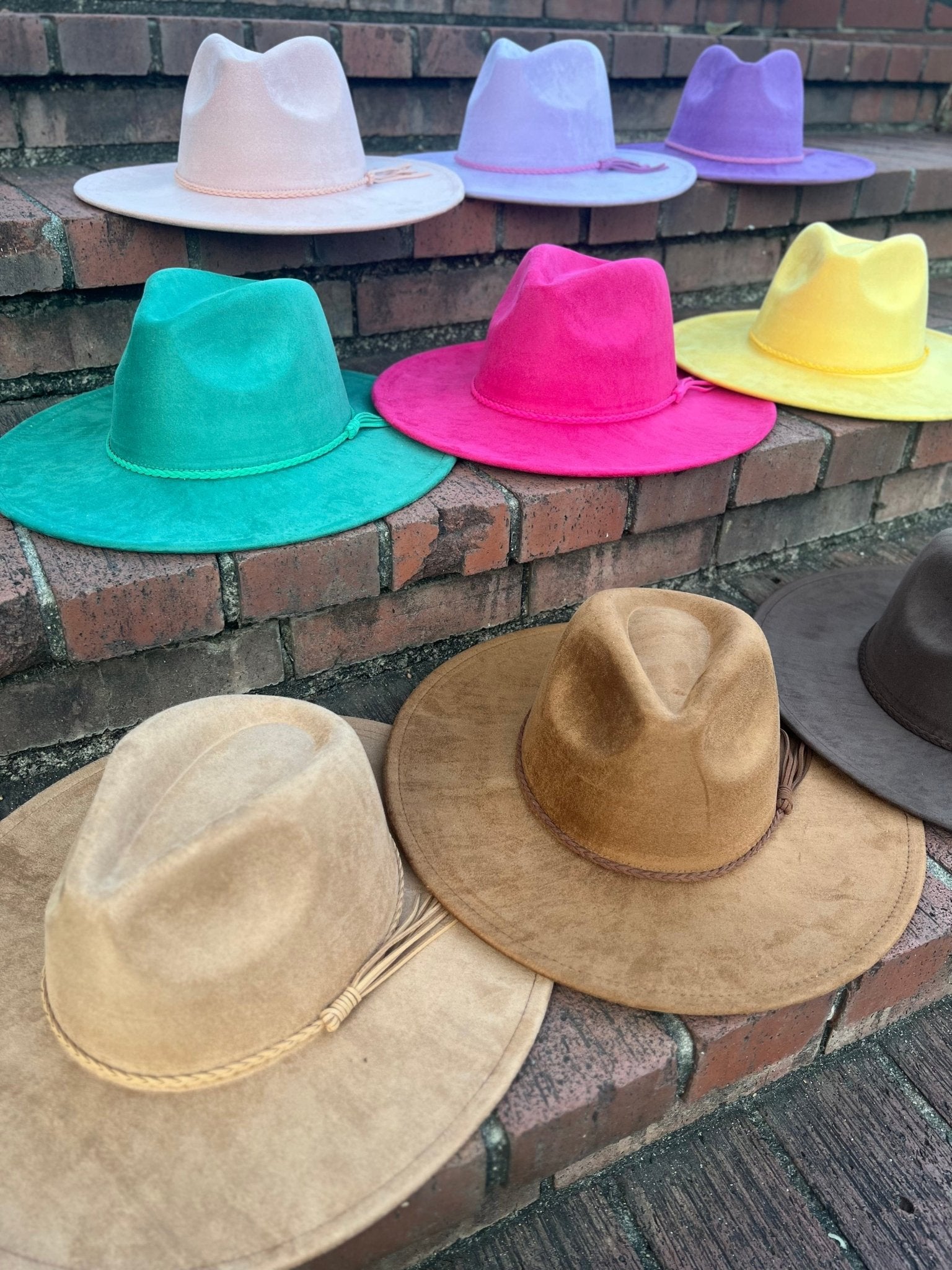Premium Vegan Tribal Suede Fedora Hat-0