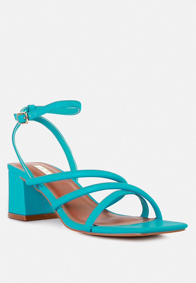 Right Pose Faux Leather Block Heel Sandals-1